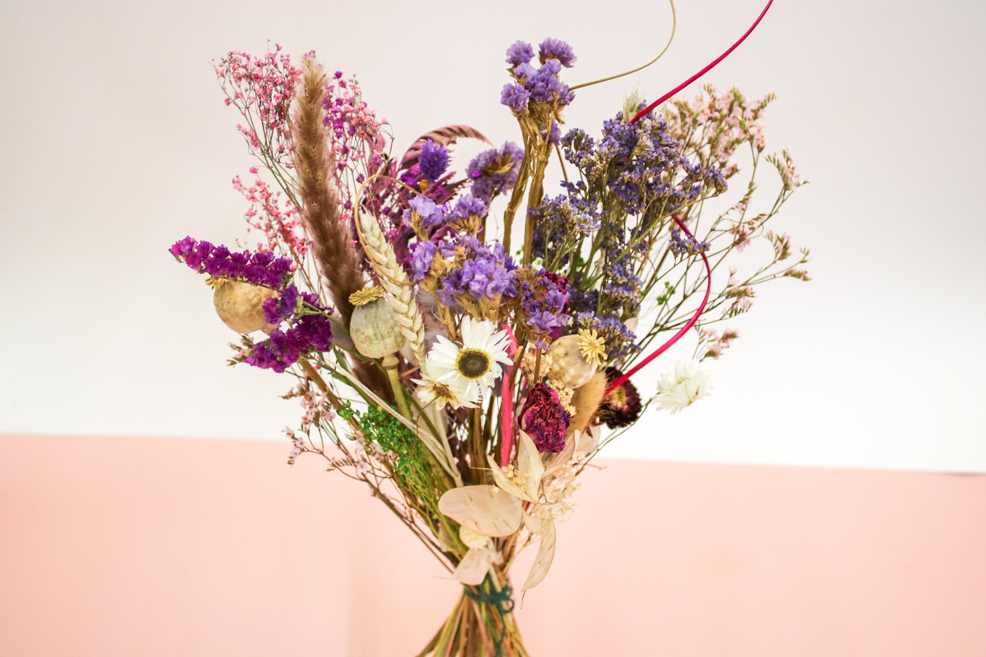 Rustic Wildflower Bouquet with Purple Daisies & Poppy Seed Heads - Dried Flowers, Boho Decor - Magic and Stars -Dried Flowers-Wildest Dreams Flowers