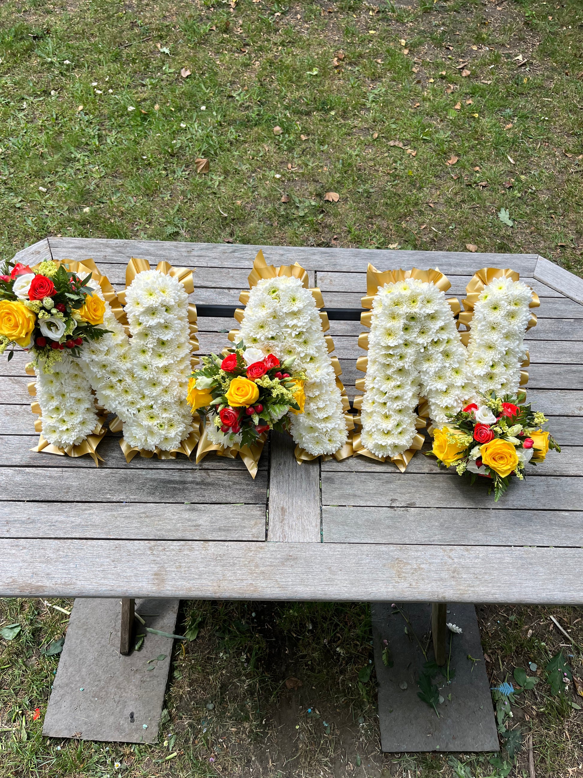 NAN Personalized Named Floral Tribute – Custom Funeral Letter Arrangement