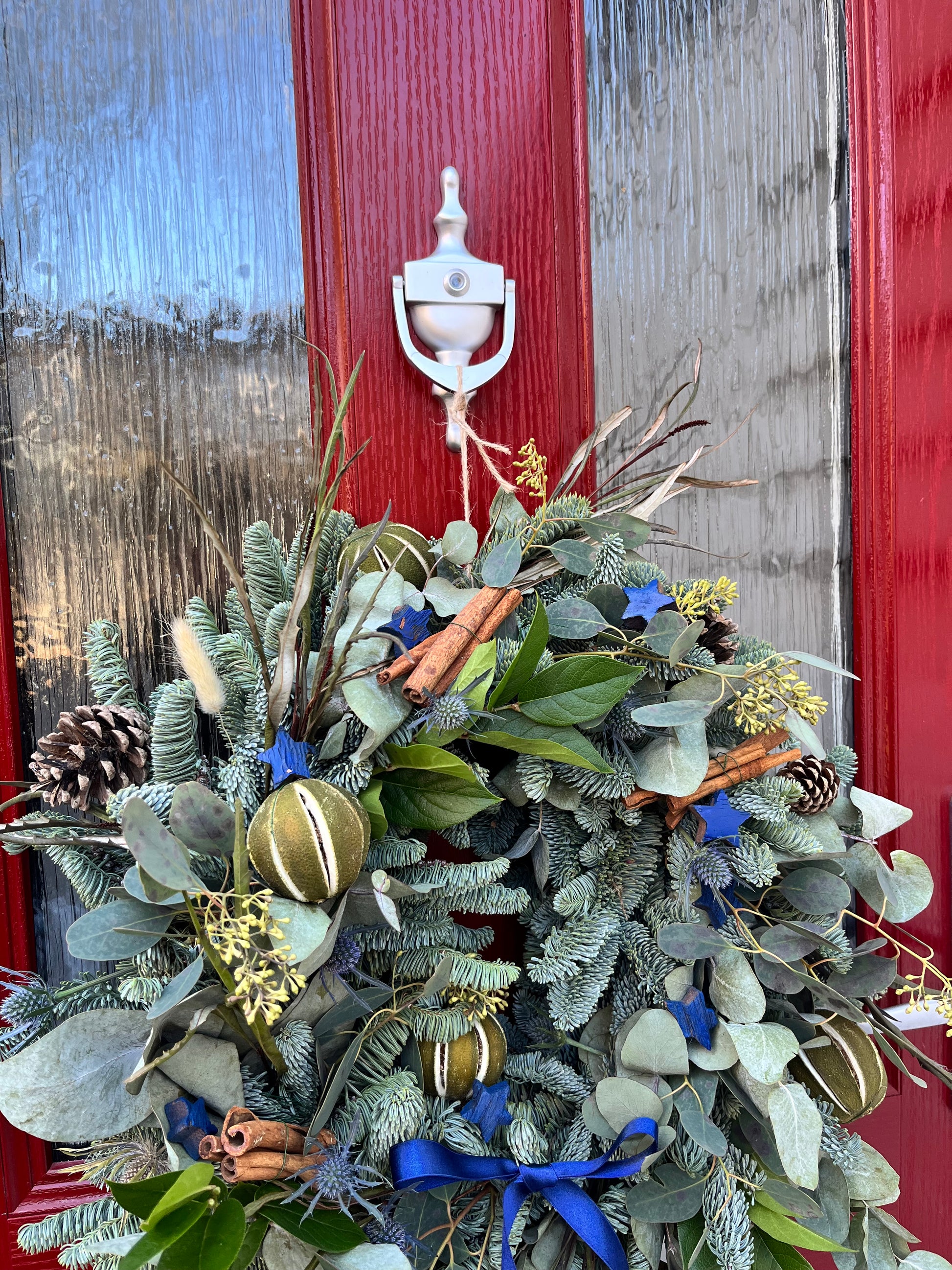 Blue Christmas Wreath | Elegant Winter Wonderland Door Wreath | Luxury Festive Decoration