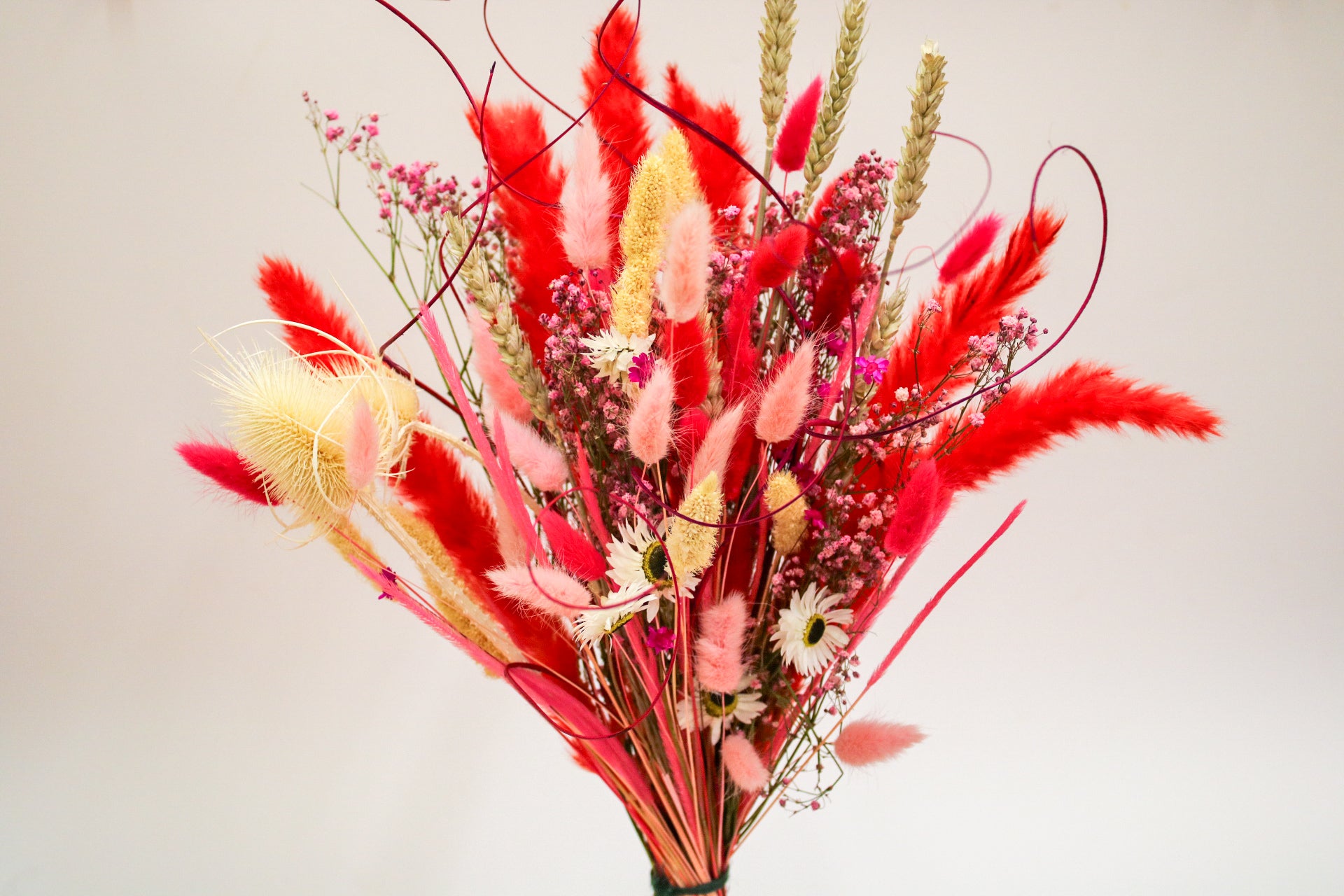 Vibrant Dried Flower Bouquet – Red & Pink Everlasting Decor - Magic and Stars -Dried Flowers-Wildest Dreams Flowers