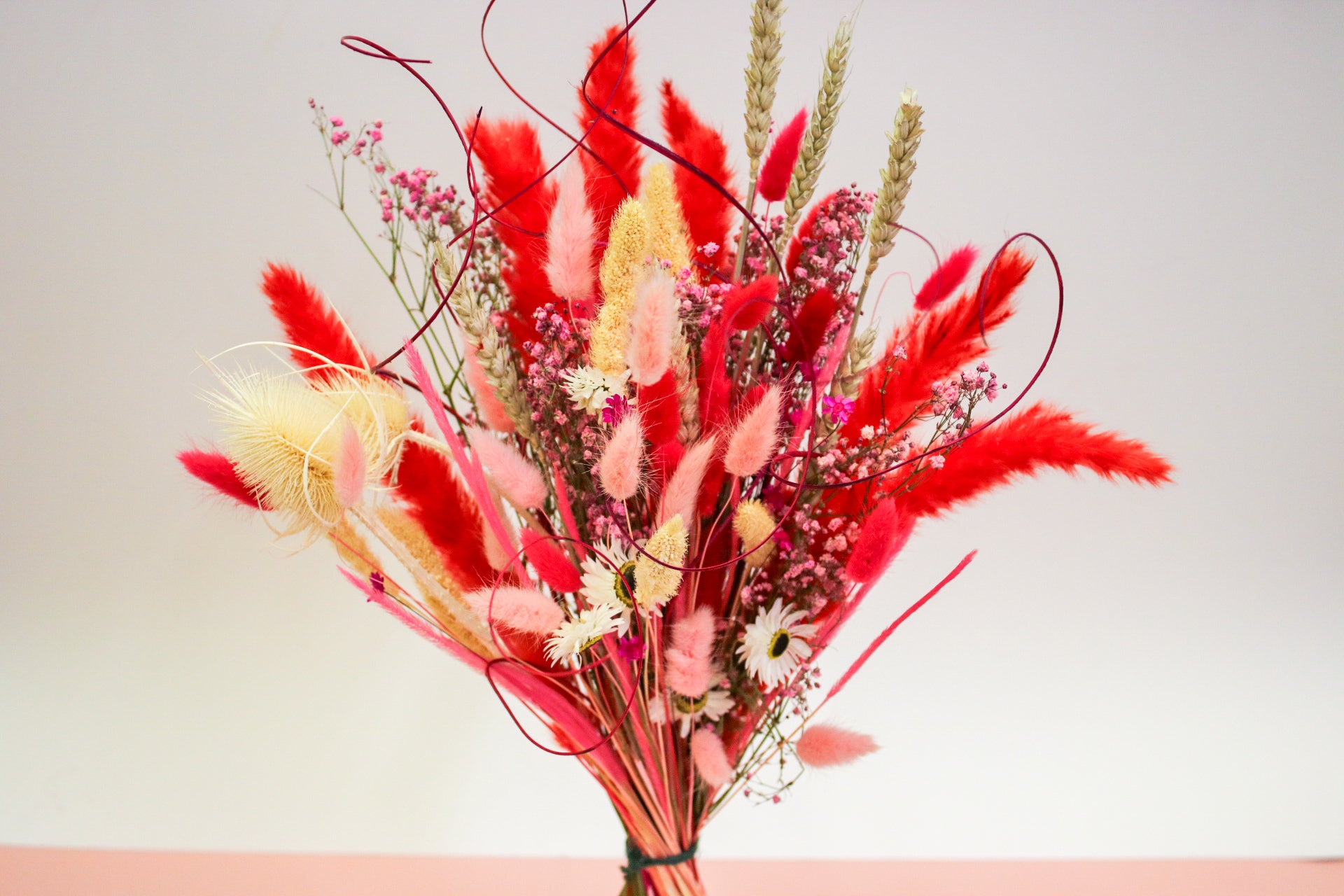 Vibrant Dried Flower Bouquet – Red & Pink Everlasting Decor - Magic and Stars -Dried Flowers-Wildest Dreams Flowers