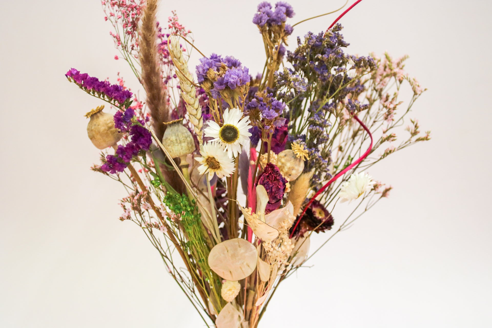 Rustic Wildflower Bouquet with Purple Daisies & Poppy Seed Heads - Dried Flowers, Boho Decor - Magic and Stars -Dried Flowers-Wildest Dreams Flowers