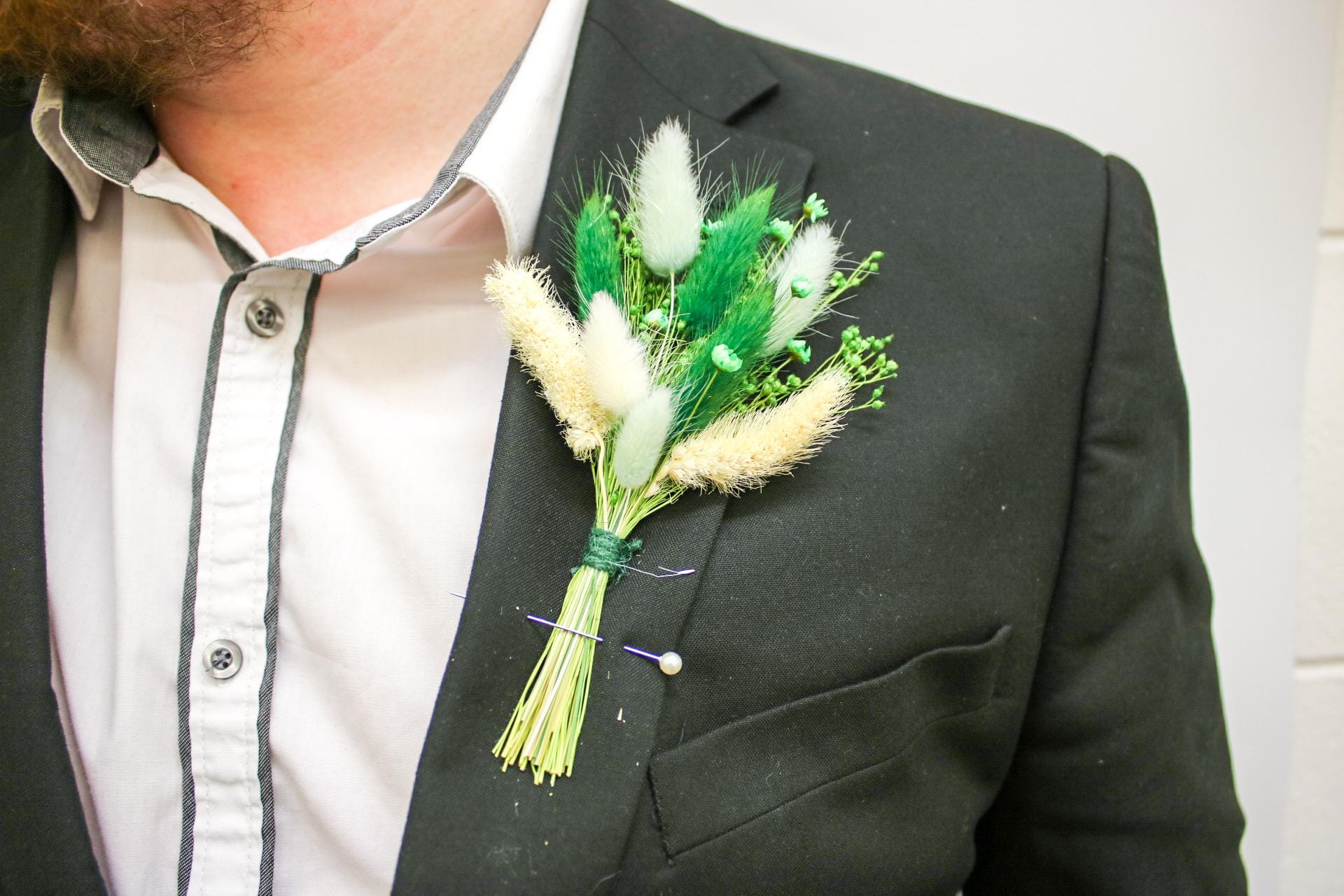 Dark Green Flower buttonhole - Magic and Stars --Wildest Dreams Flowers