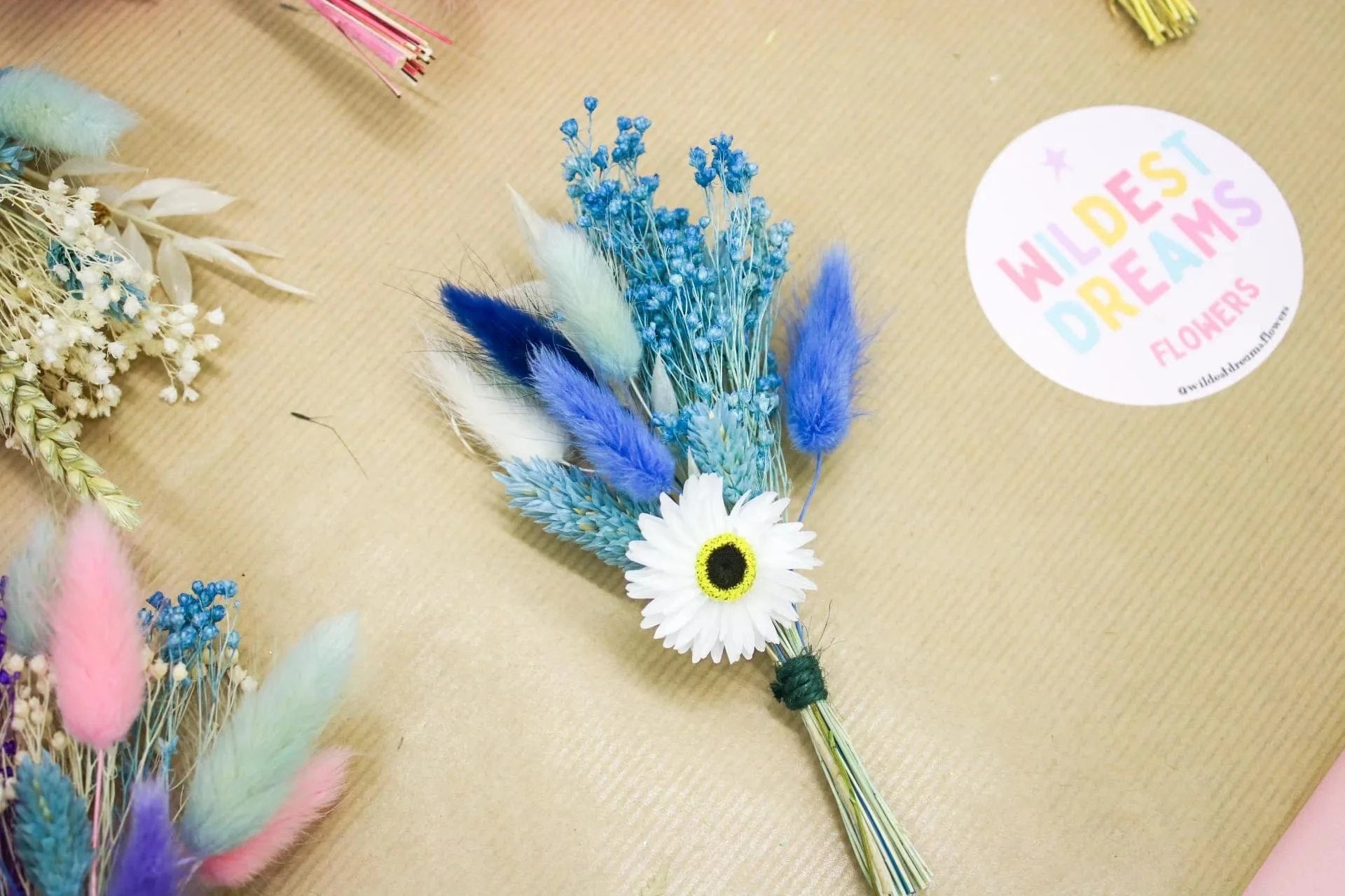 Dried Blue Flower Buttonhole Boutonniere - Magic and Stars --Wildest Dreams Flowers