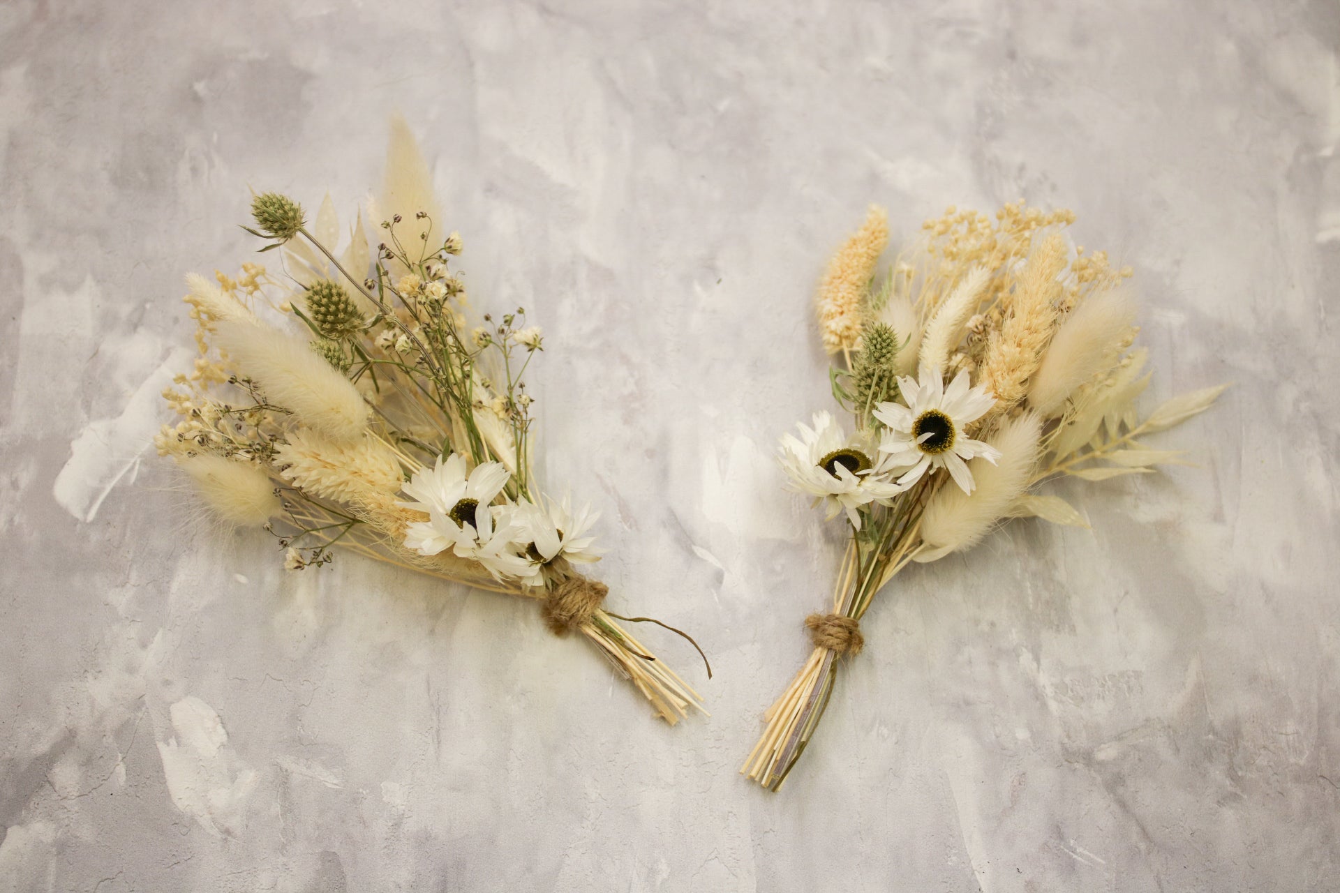 Trio Dried Flower Buttonholes Black, White & Mixed Set - Wildest Dreams Flowers -Dried Flowers-Wildest Dreams Flowers