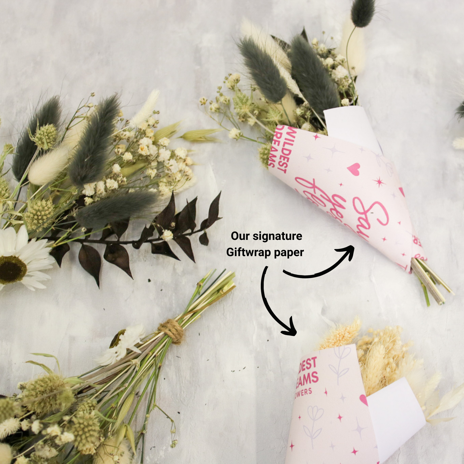Trio Dried Flower Buttonholes Black, White & Mixed Set - Wildest Dreams Flowers -Dried Flowers-Wildest Dreams Flowers