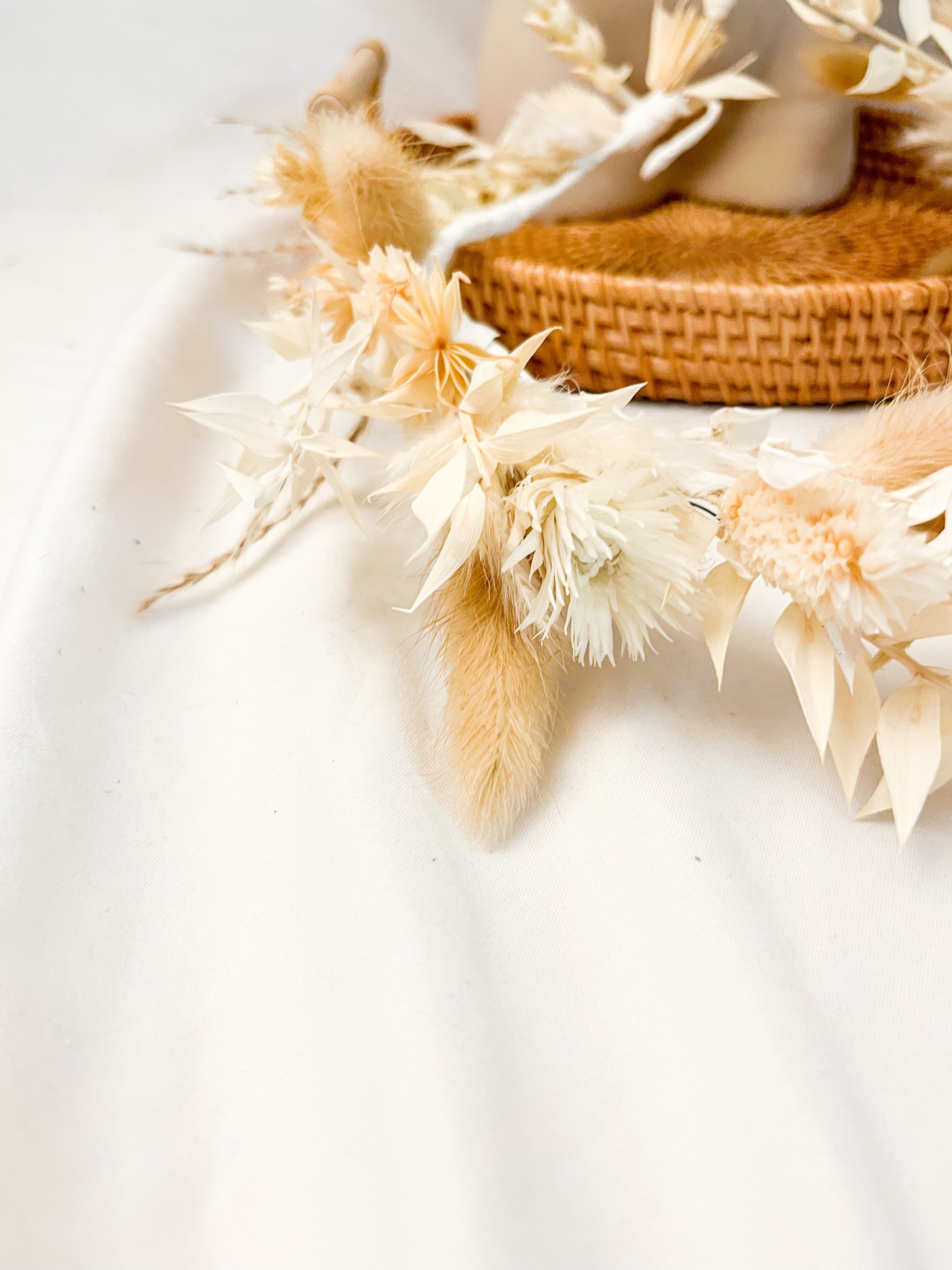 Boho Natural Dried Flower Crown with Pampas Grass – Handmade Floral Headpiece - Magic and Stars -wedding flowers-Wildest Dreams Flowers