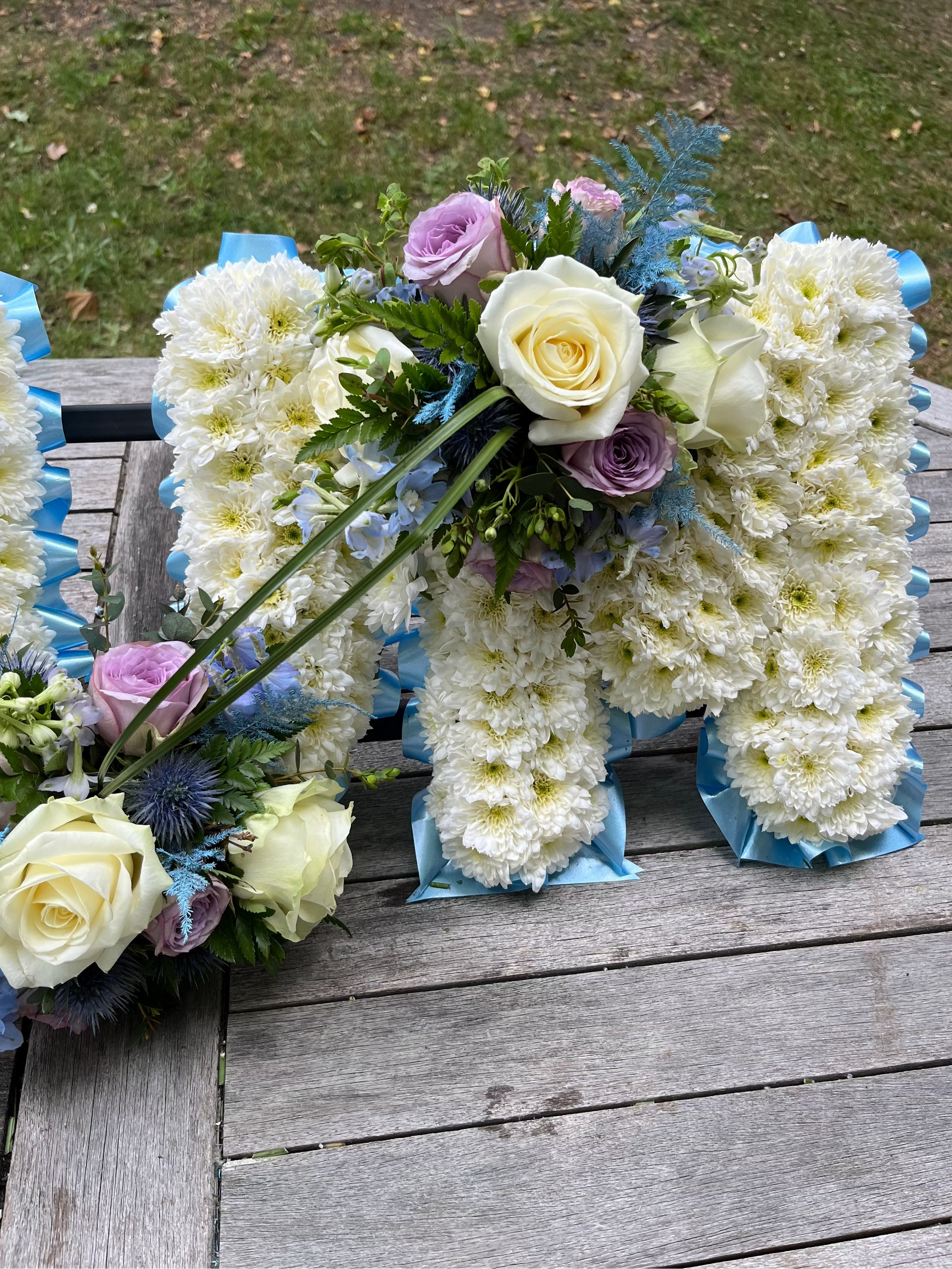 NAN Personalized Named Floral Tribute – Custom Funeral Letter Arrangement - Magic and Stars -fresh flowers-Wildest Dreams Flowers