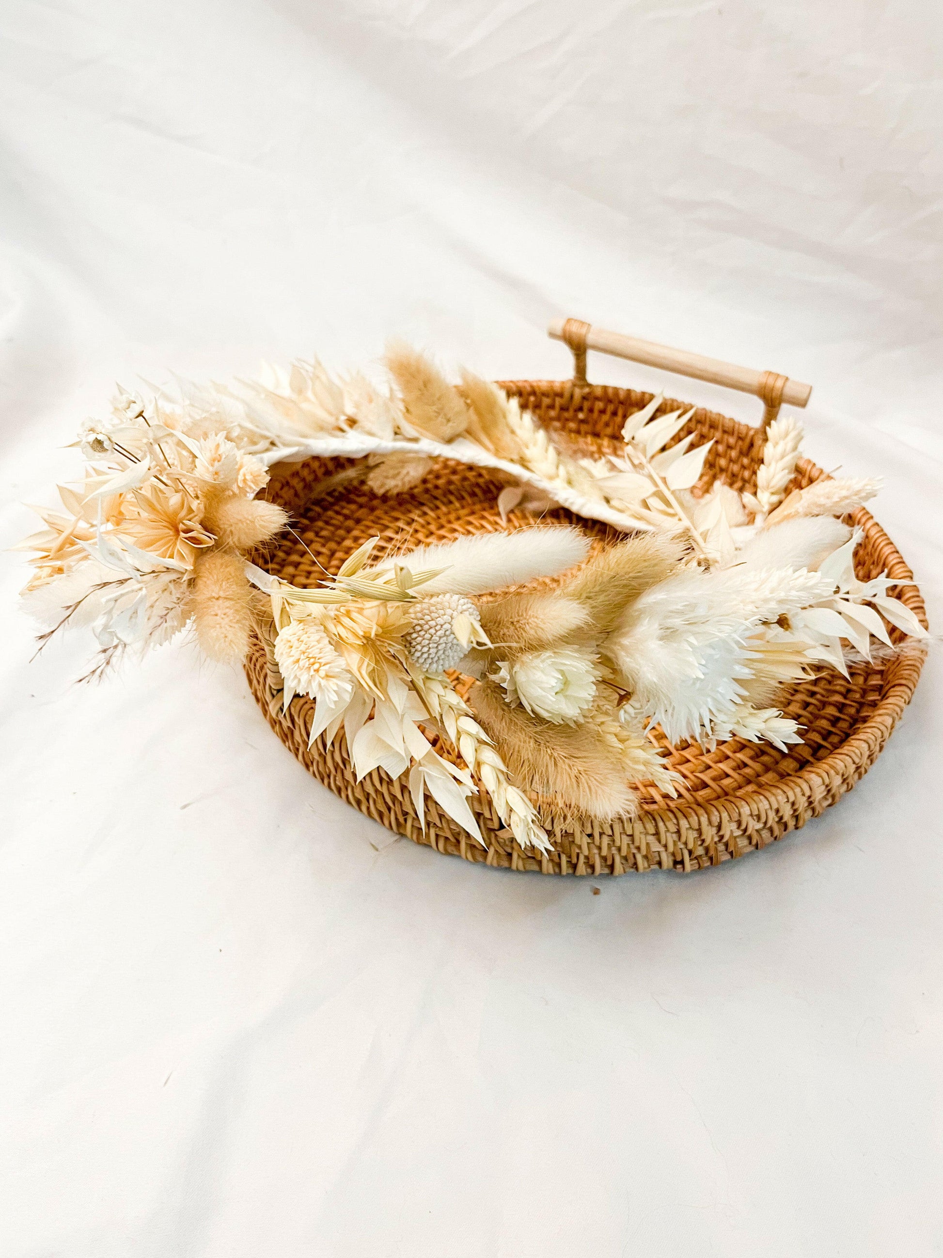 Boho Natural Dried Flower Crown with Pampas Grass – Handmade Floral Headpiece - Magic and Stars -wedding flowers-Wildest Dreams Flowers
