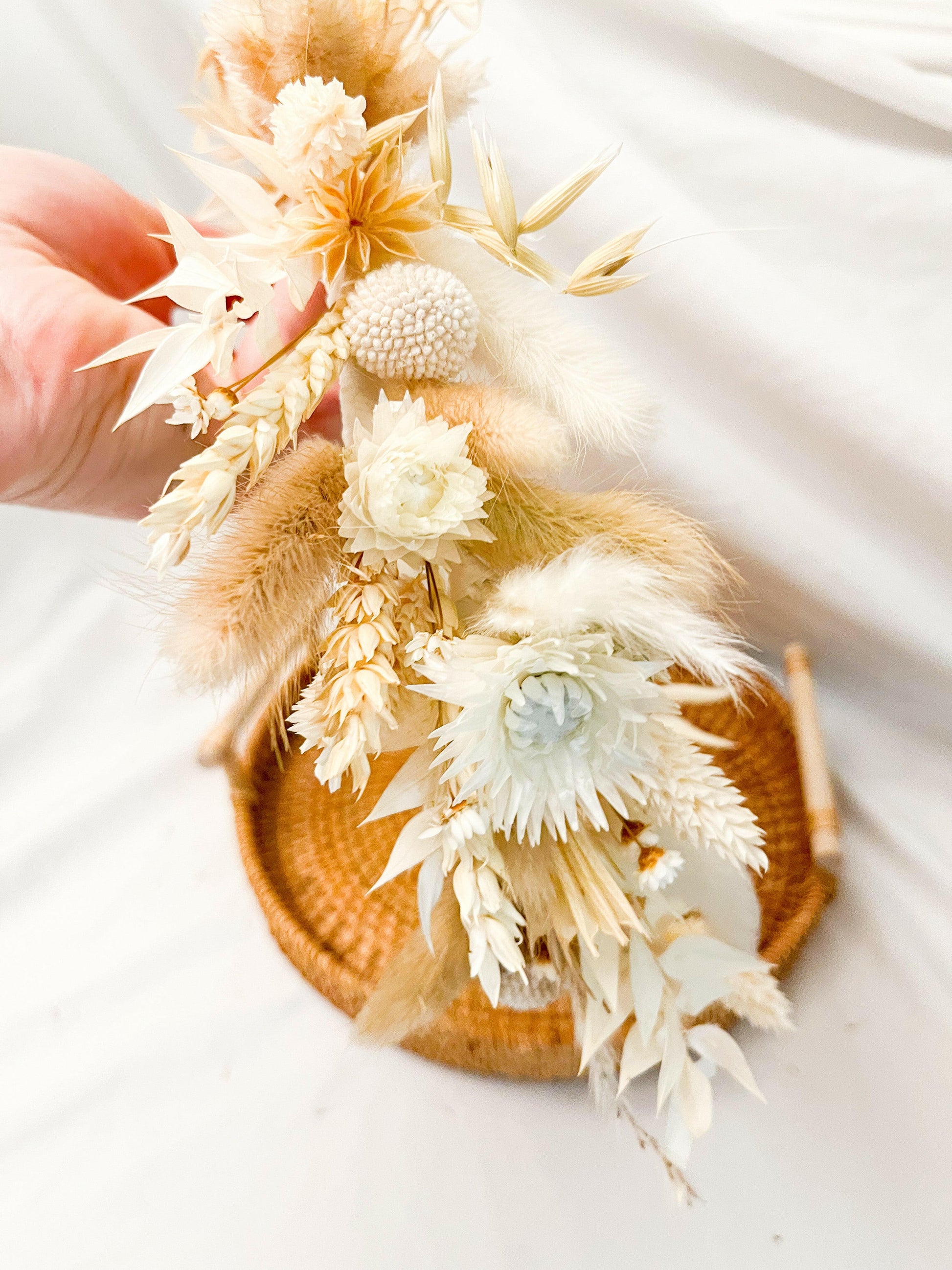 Boho Natural Dried Flower Crown with Pampas Grass – Handmade Floral Headpiece - Magic and Stars -wedding flowers-Wildest Dreams Flowers