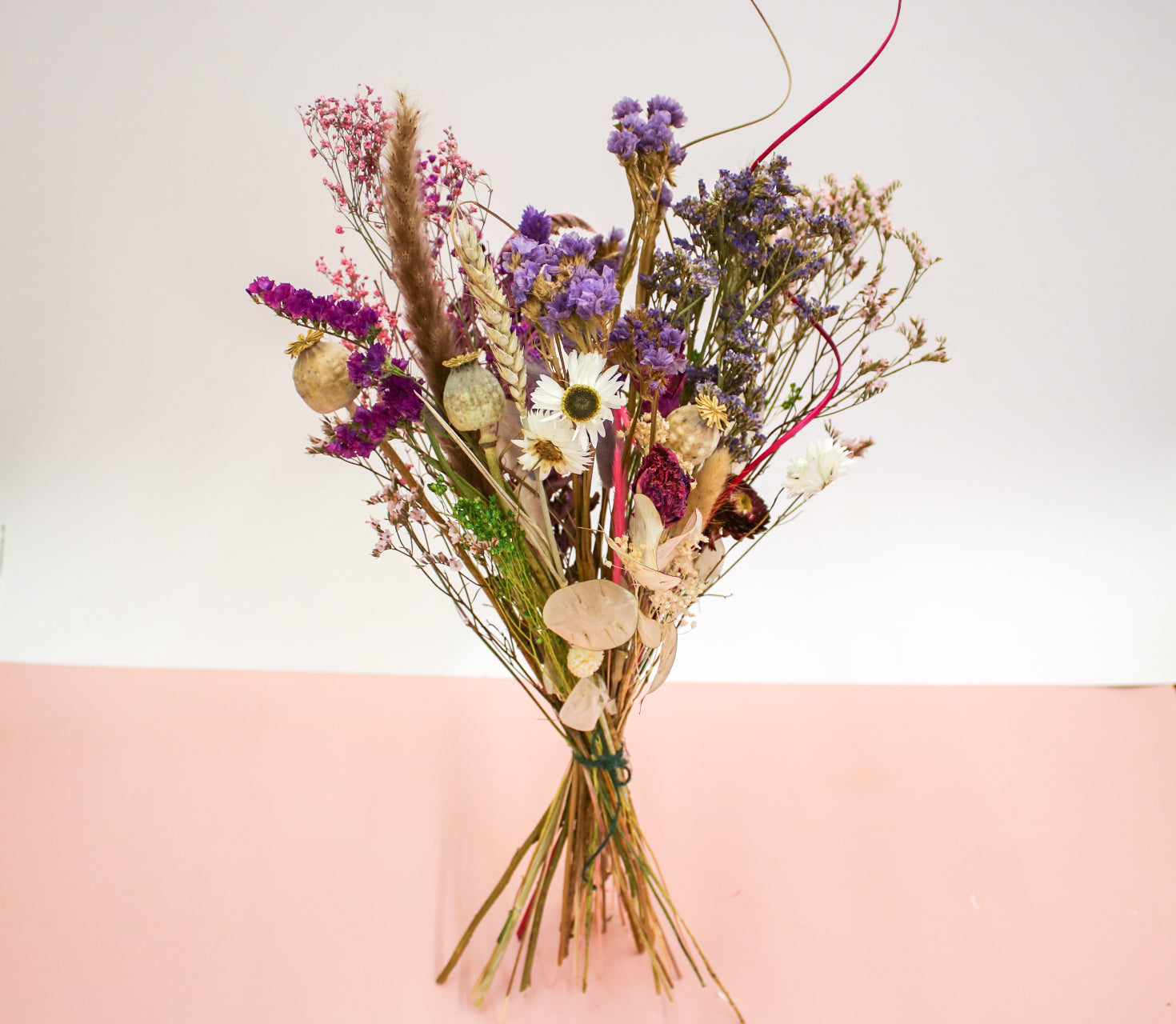 Rustic Wildflower Bouquet with Purple Daisies & Poppy Seed Heads - Dried Flowers, Boho Decor - Magic and Stars -Dried Flowers-Wildest Dreams Flowers
