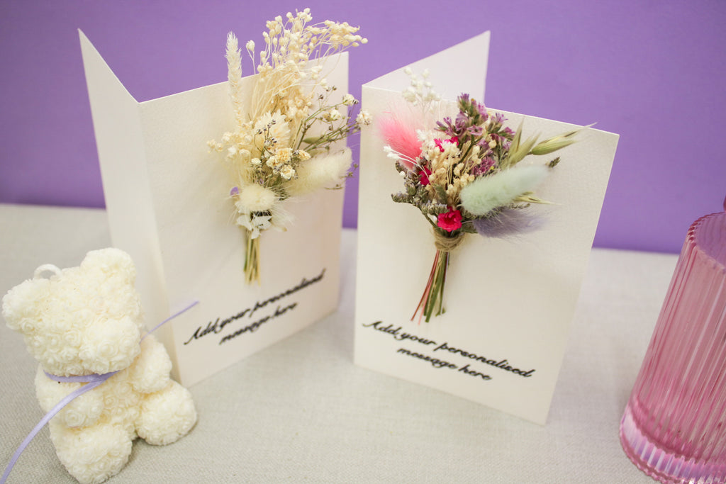 Happy Birthday Personalized Dried Flower Greeting Card - Wildest Dreams Flowers --Wildest Dreams Flowers 