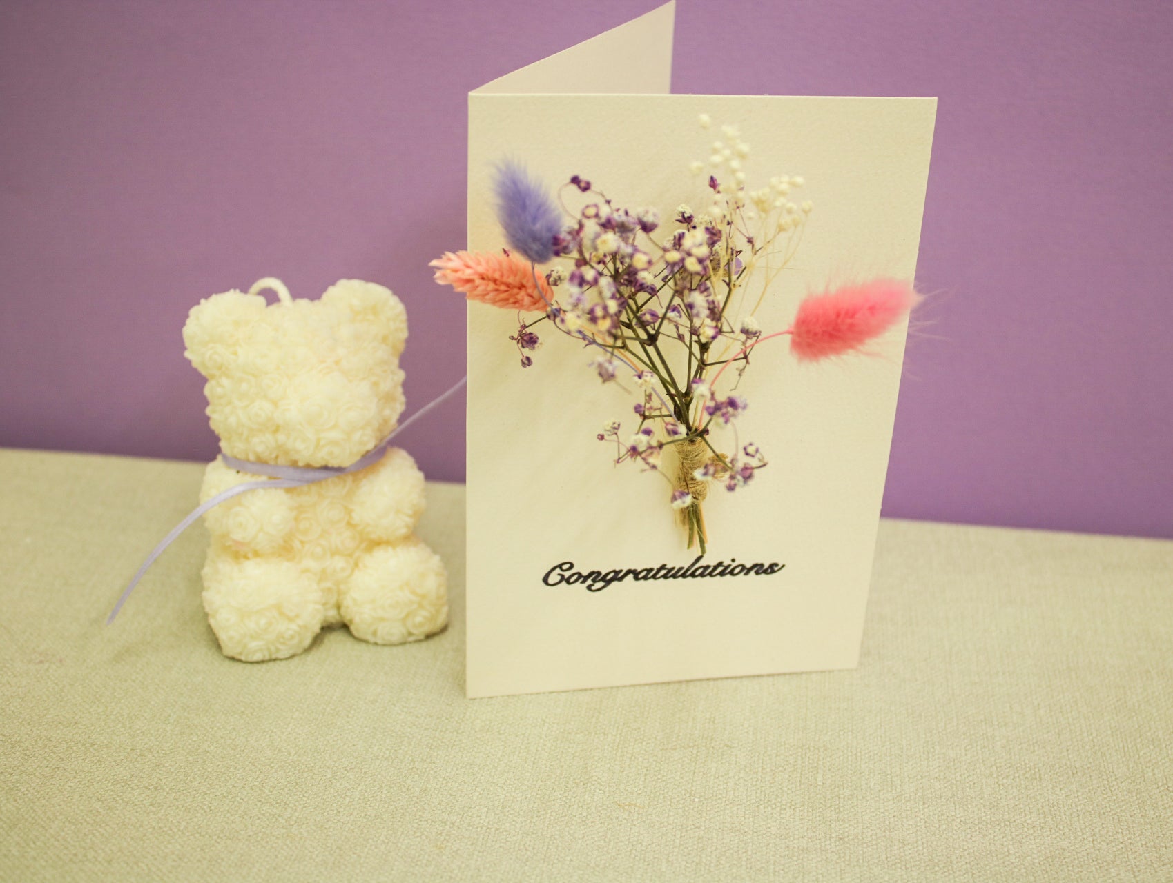 Happy Birthday Personalized Dried Flower Greeting Card - Wildest Dreams Flowers --Wildest Dreams Flowers 