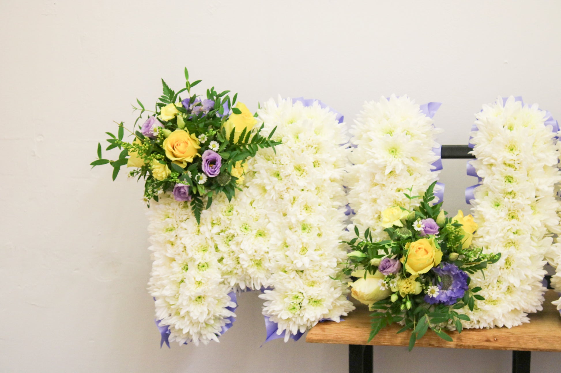 MUM Personalized Named Floral Tribute – Custom Funeral Letter Arrangement - Wildest Dreams Flowers -funeral Flowers-Wildest Dreams Flowers