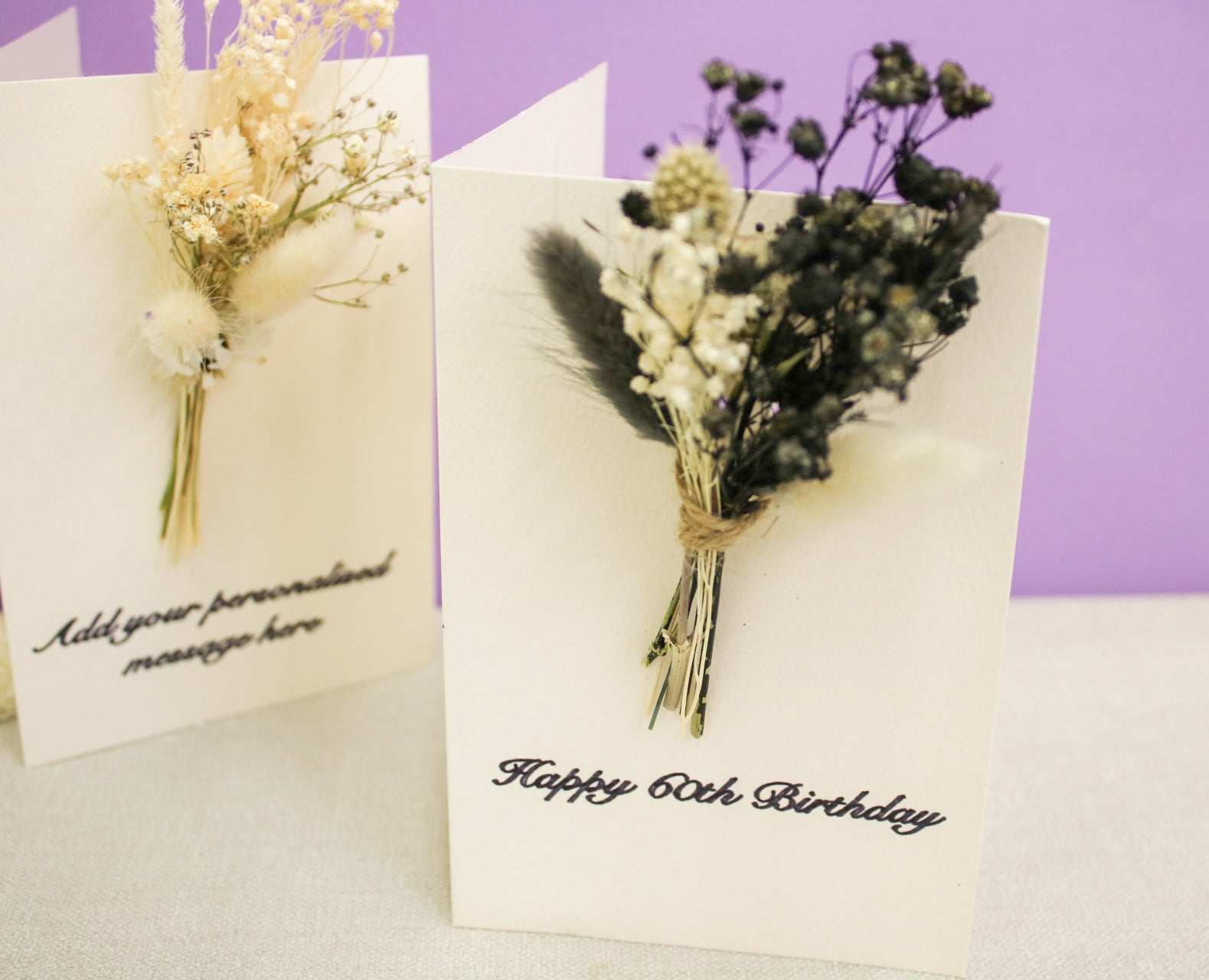 Happy Birthday Personalized Dried Flower Greeting Card - Wildest Dreams Flowers --Wildest Dreams Flowers 