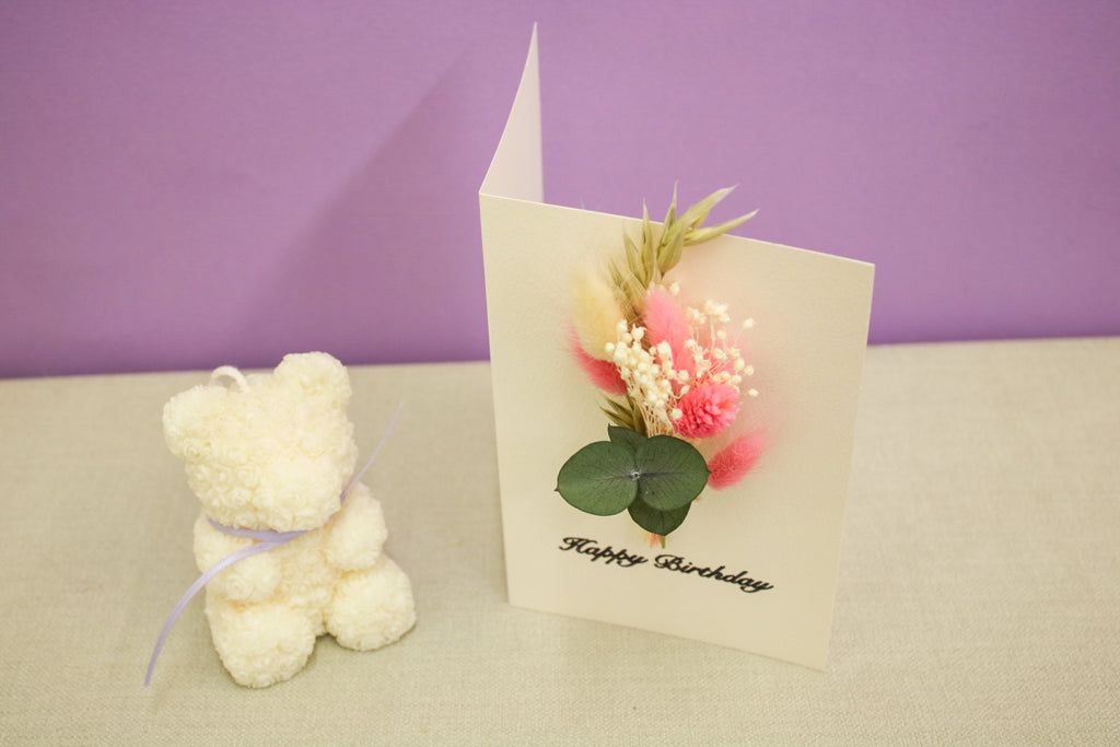 Happy Birthday Personalized Dried Flower Greeting Card - Wildest Dreams Flowers --Wildest Dreams Flowers 