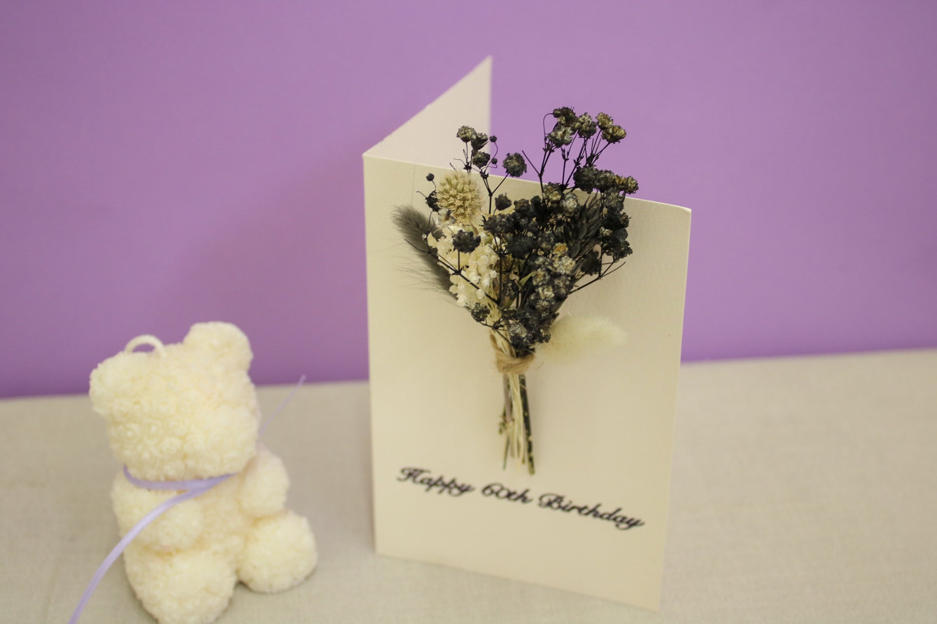 Happy Birthday Personalized Dried Flower Greeting Card - Wildest Dreams Flowers --Wildest Dreams Flowers 
