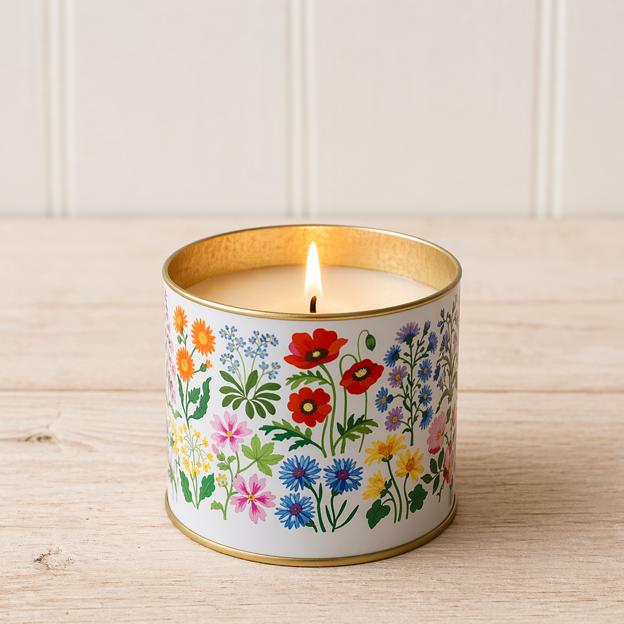 Wildflower Tin Candle Set | Handmade Soy Candle Gift | Floral Scented | Reusable Tin UK