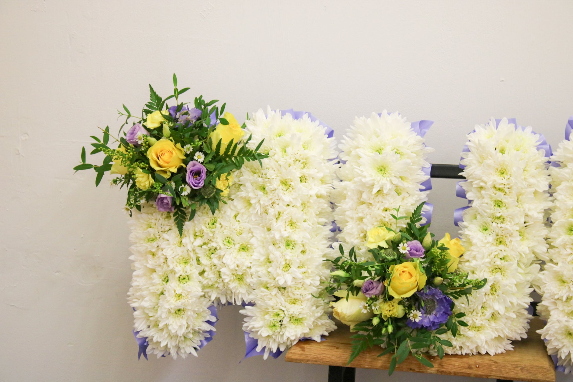 MUM Personalized Named Floral Tribute – Custom Funeral Letter Arrangement - Wildest Dreams Flowers -funeral Flowers-Wildest Dreams Flowers