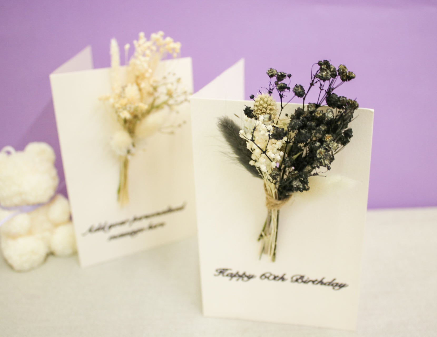 Happy Birthday Personalized Dried Flower Greeting Card - Wildest Dreams Flowers --Wildest Dreams Flowers 