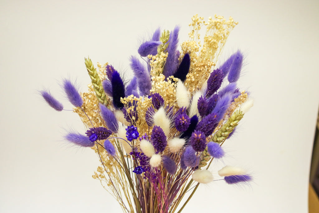 White & Purple Dried Flower Bouquet - Magic and Stars -Dried Flowers-Wildest Dreams Flowers 