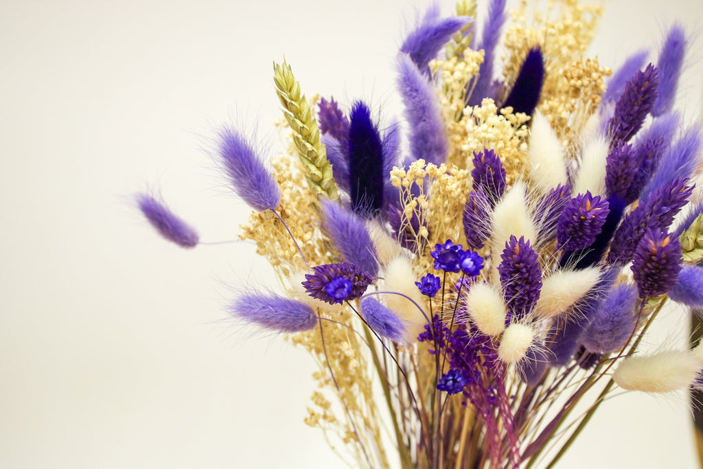 White & Purple Dried Flower Bouquet - Magic and Stars -Dried Flowers-Wildest Dreams Flowers 