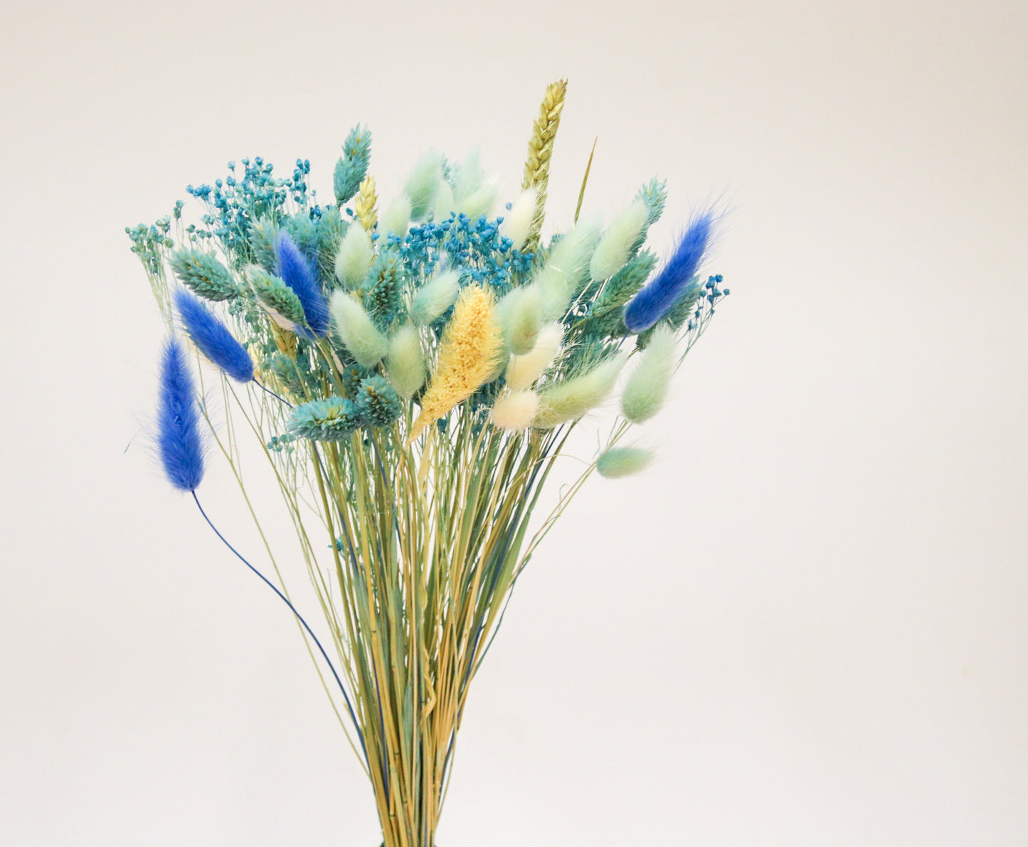 Dried Flower Bouquet in Light Blue and White