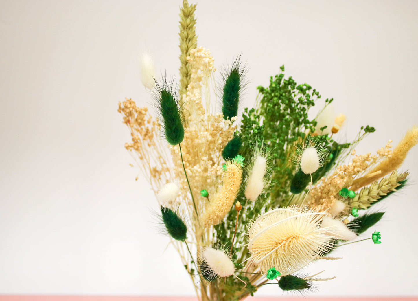 Dried flowers Bouquet Green & White