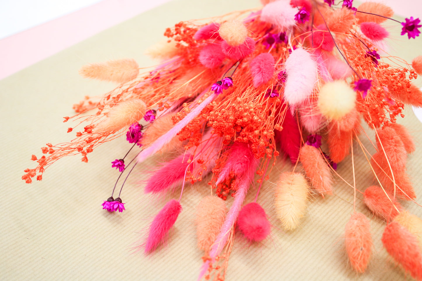 Orange & Pink Dried Flower Bouquet