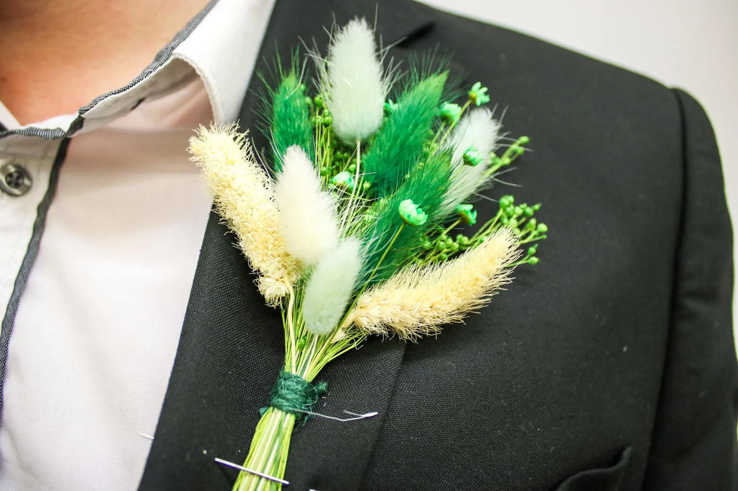 Dried flowers Bouquet Green & White