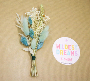 Light Blue Dried Flower Buttonholes