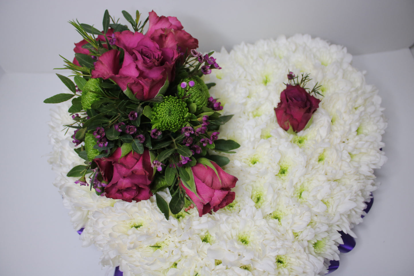 Solid Heart Funeral Tribute – Personalized Floral Heart Arrangement