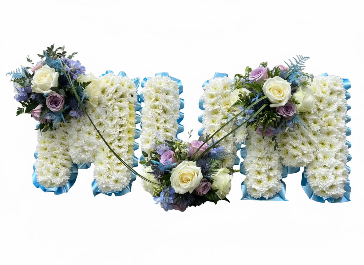 NAN Personalized Named Floral Tribute – Custom Funeral Letter Arrangement - Magic and Stars -fresh flowers-Wildest Dreams Flowers