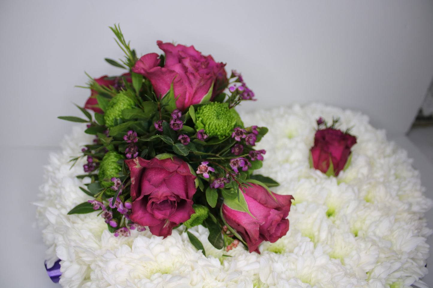 Solid Heart Funeral Tribute – Personalized Floral Heart Arrangement