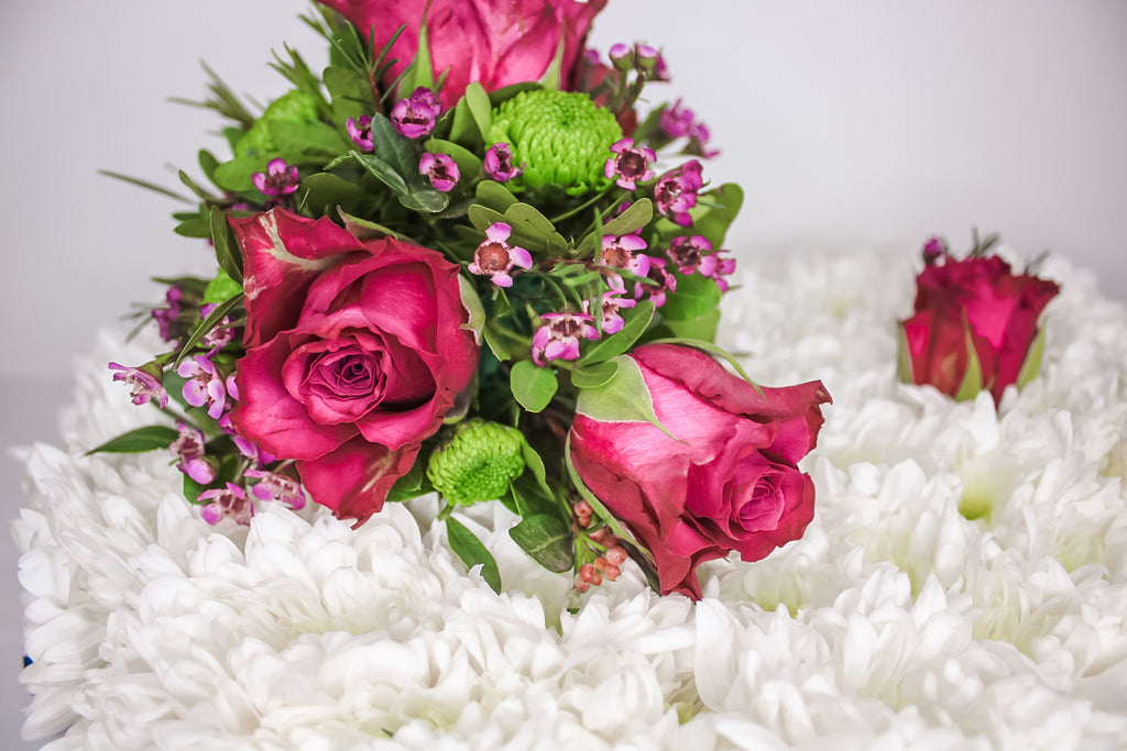 Solid Heart Funeral Tribute – Personalized Floral Heart Arrangement - Magic and Stars -funeral Flowers-Wildest Dreams Flowers