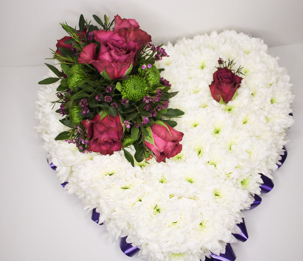 Solid Heart Funeral Tribute – Personalized Floral Heart Arrangement - Magic and Stars -funeral Flowers-Wildest Dreams Flowers