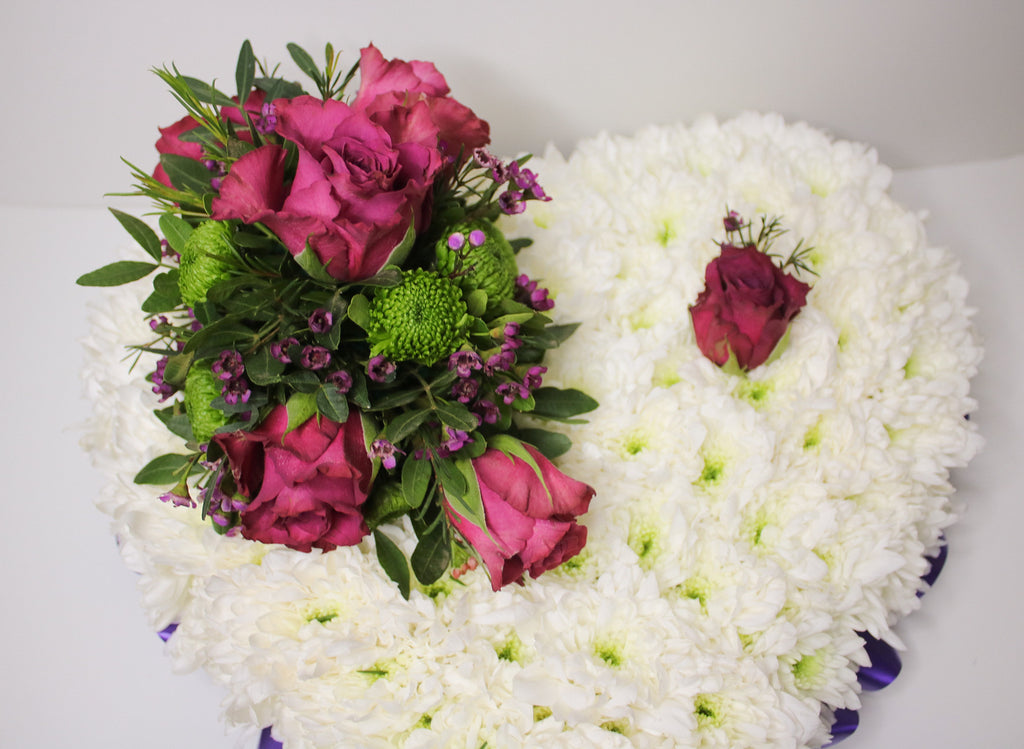 Solid Heart Funeral Tribute – Personalized Floral Heart Arrangement - Magic and Stars -funeral Flowers-Wildest Dreams Flowers