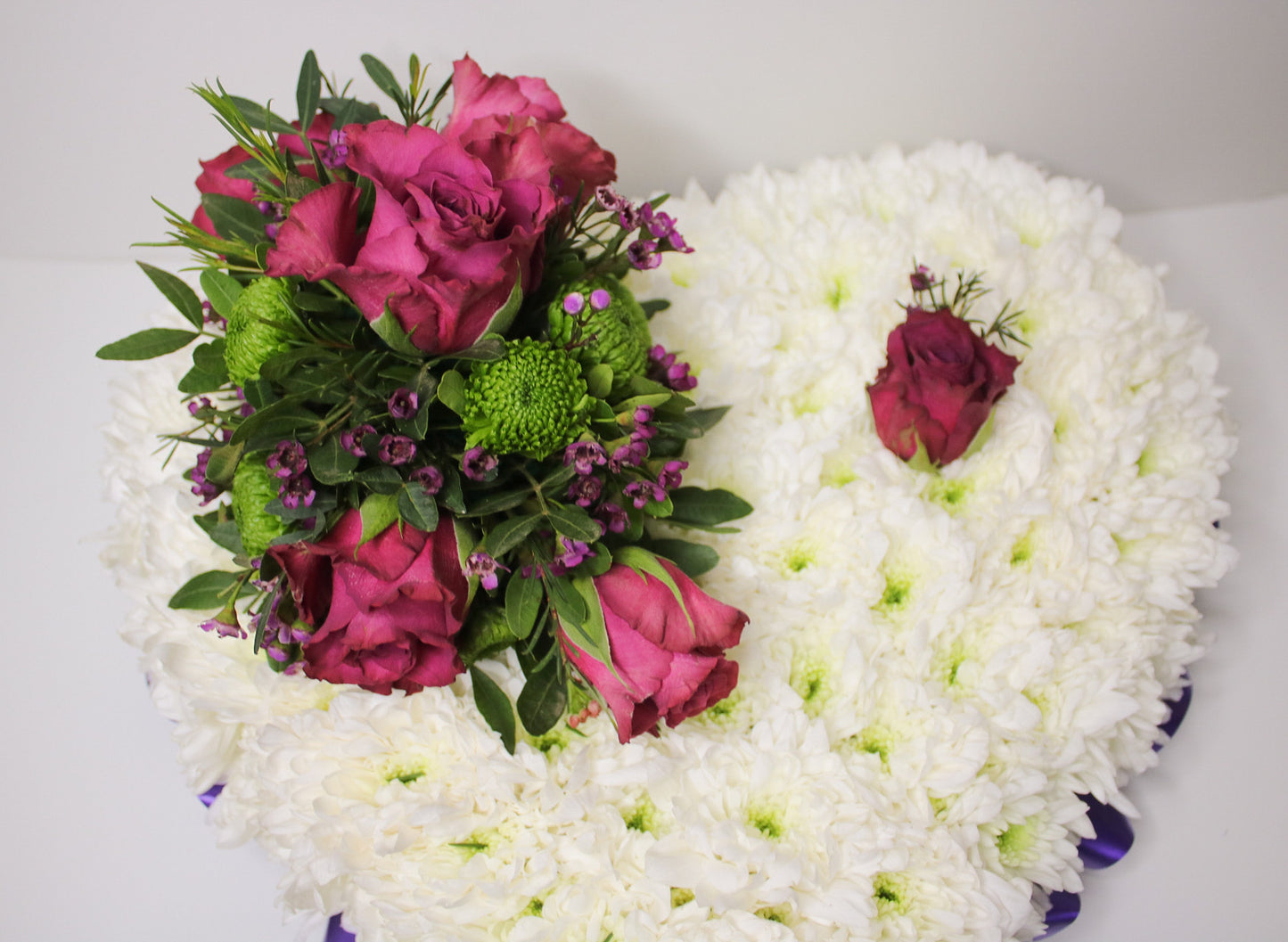 Solid Heart Funeral Tribute – Personalized Floral Heart Arrangement