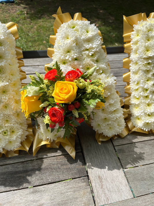 Personalized Named Floral Tribute – Custom Funeral Letter Arrangement